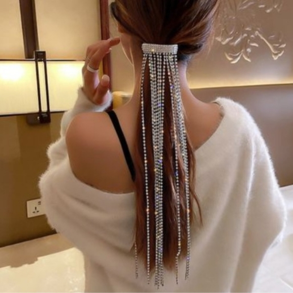 Hairclip Rhinestone Tassel Barrette - Picture 5 of 12